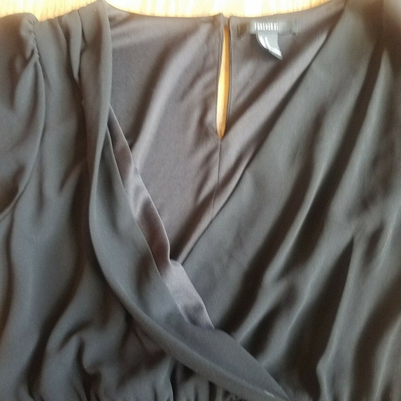 SOLD Forever Womans Medium Black Dress Mini Sheer - Picture 3 of 8